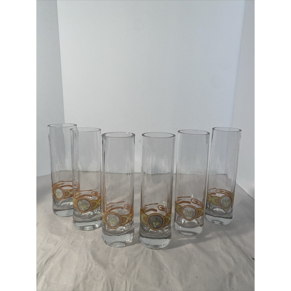Set of 6 Hand Blown Mojito Weighted Glasses 8" Tall Thick & Heavy Glasses Unique